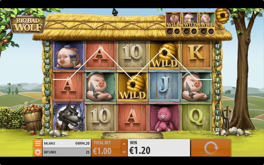 Play With 5 Reels, 25 Paylines, And Win Up To 1,225x Your Bet On Quickspin's Big Bad Wolf Online Slot