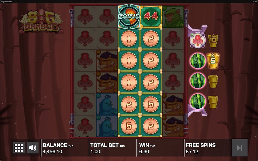 Upgrade Lower Paying Symbols During The Free Spins Feature On Big Bamboo Online Slot