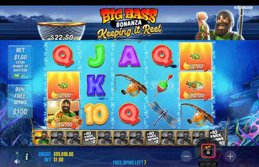 Three Scatter Symbols Are Required To Land In View To Trigger The Free Spins Feature On Big Bass Keeping It Reel Video Slot