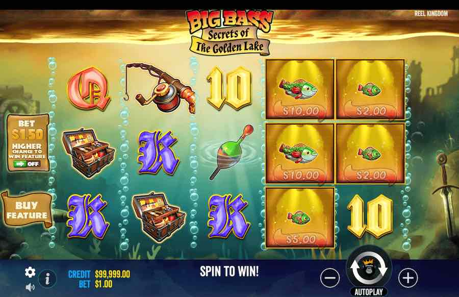 Big Bass Secrets Of The Golden Lake Slot Base Game 