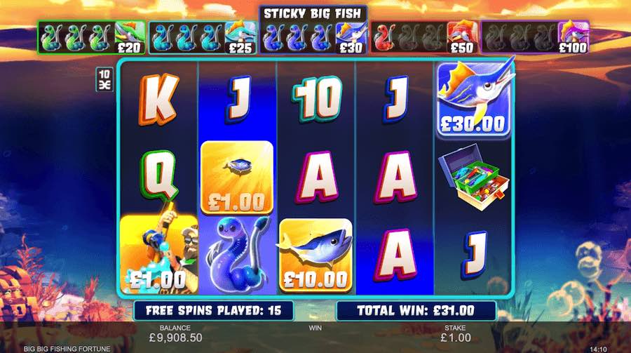 Big Big Fishing Forutne Slot Free Spins Feature 