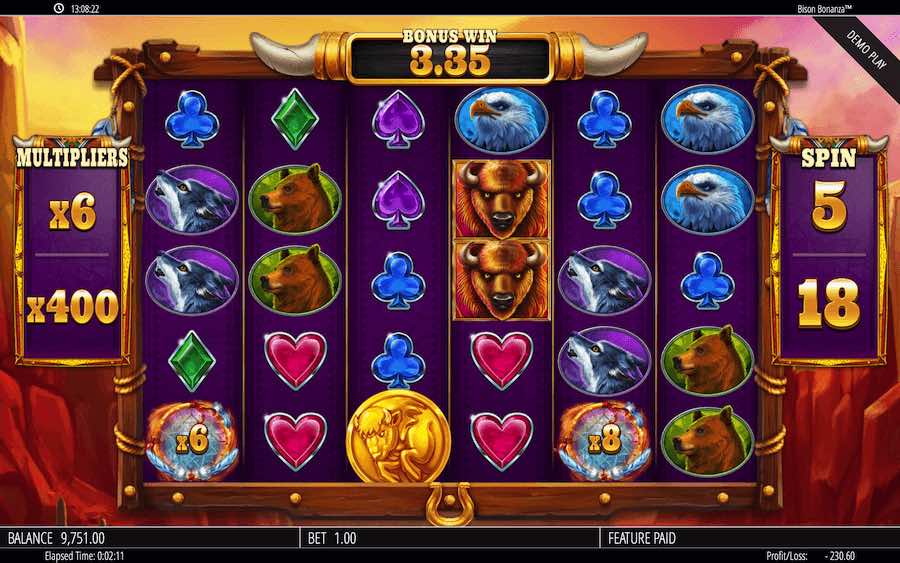 Land 3 Or More Scatter Symbols To Trigger The Free Spins Feature On Bison Bonanza Video Slot