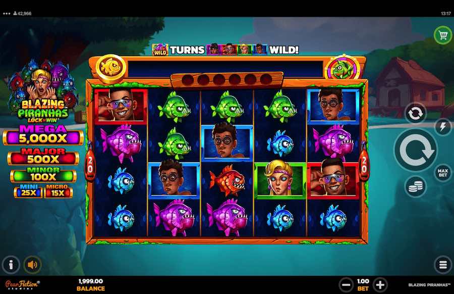 Blazing Piranhas Slot Base Game