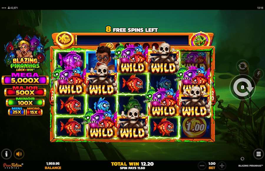 Blazing Piranhas Slot Free Spins Feature 