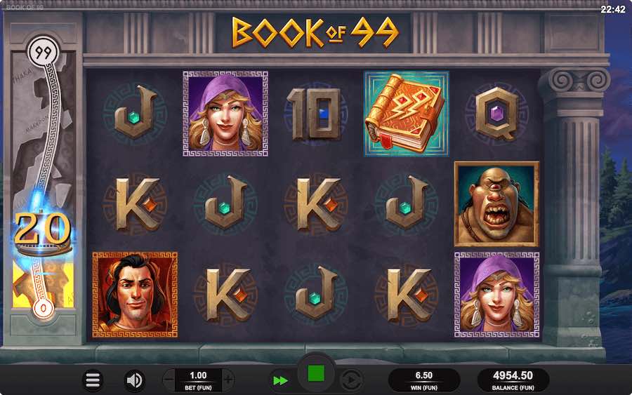 10 Fixed Paylines Are In Place Throughout The Gameplay On Book Of 99 Slot