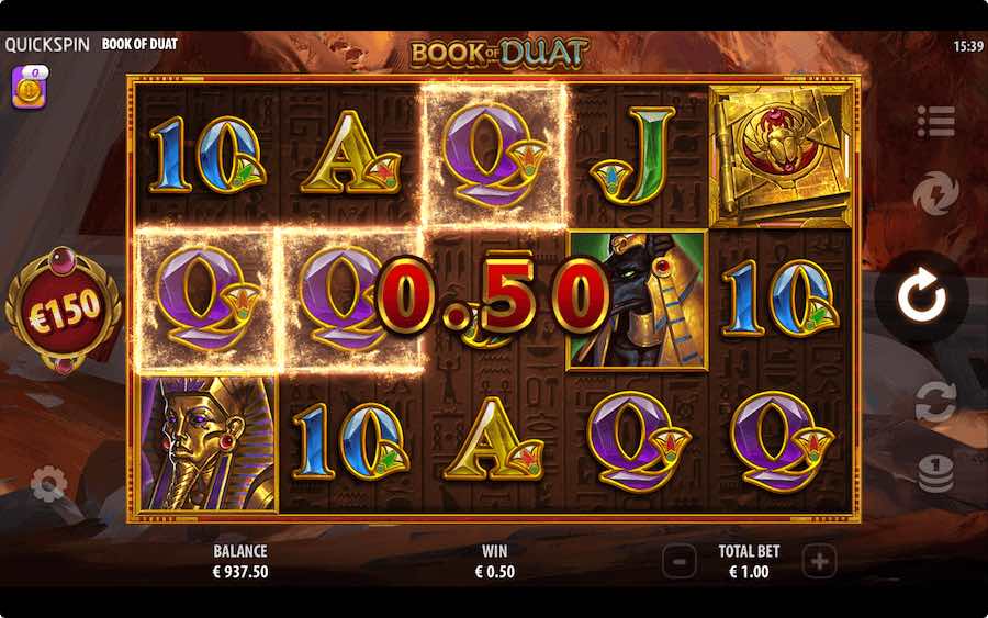 Spin And Play With A 5x3 Reel Set And 10 Fixed Paylines On Book Of Duat Slot From Quickspin