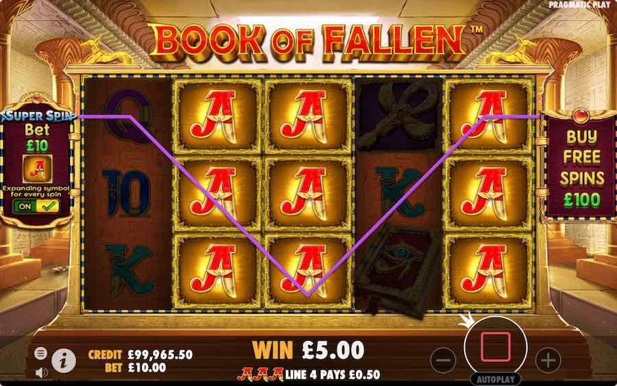 Play With An Expanding Symbol In The Base Game On Book Of Fallen Via The Super Bet Option