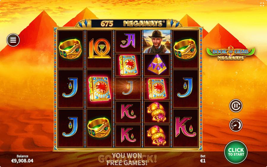 Book Symbols Landing On Reels 2, 3, And 4 Will Trigger The Free Spin Bonus Round On Book Of Gems Megaways™