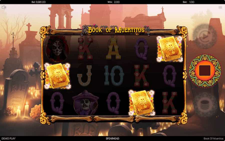 3 Scatter Symbols Landing In View Will Trigger The Free Spin Feature On Book Of Muertitos Slot