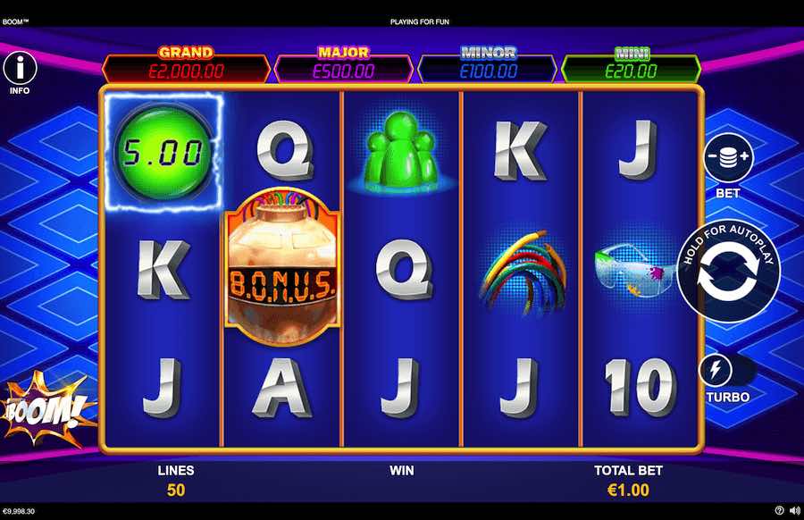 Play With 5 Reels, 50 Paylines And Win Up To 2,000x Your Bet In The Boom Slot From Provider Playtech