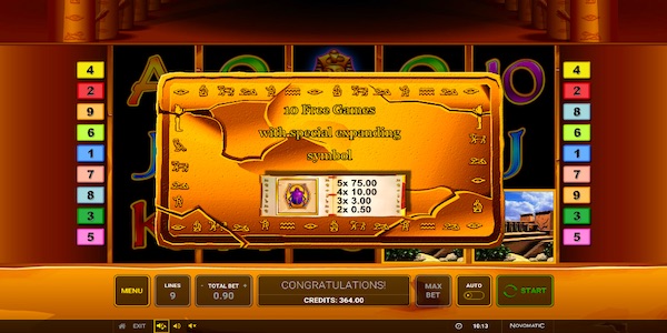 10 Free Spins And A Rndom Symbol Will Be Awarded For A Feature Trigger On Book Of Ra Classic