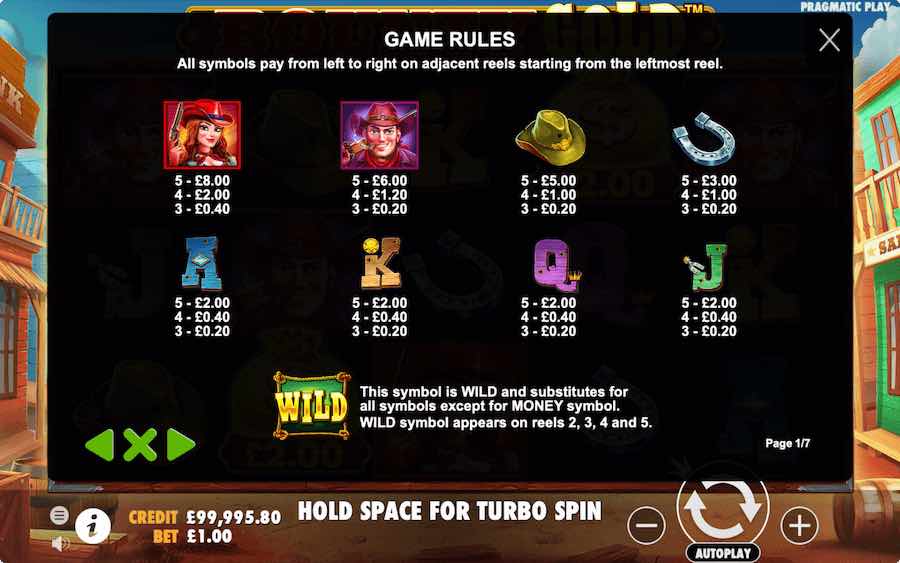 Paytable For Bounty Gold Slot