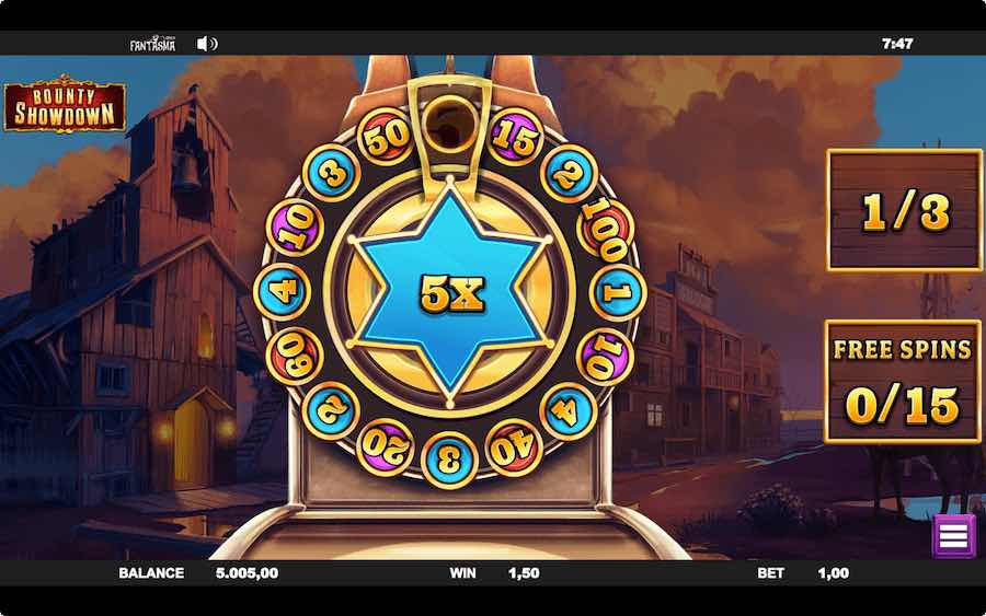 The Gatling Wheel Bonus Game Will Award You A Multiplier That Will Be Applied To Any Scatter Symbols That Land During The Free Spin Bonus