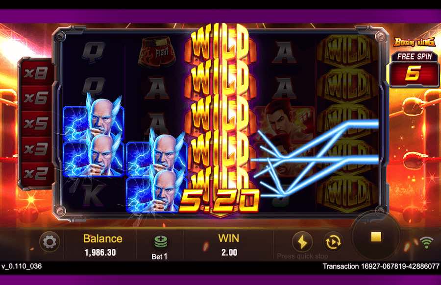 Boxing King Free Spins Feature 