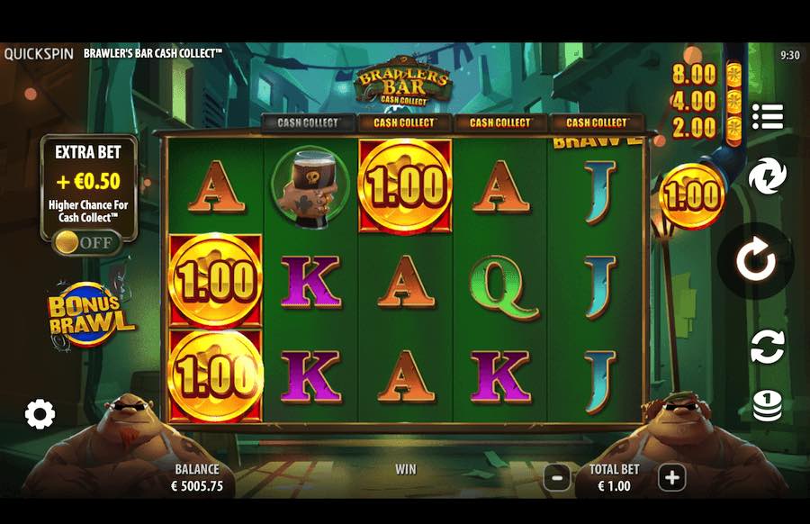 Brawler's Bar Cash Collect Slot Base Game