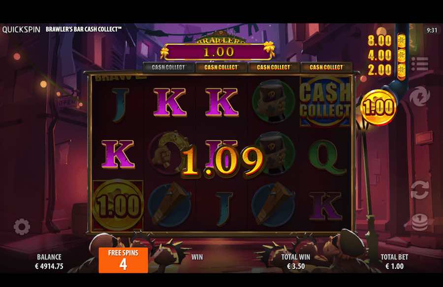 Brawlers Bar Cash Collect Slot Free Spins Feature