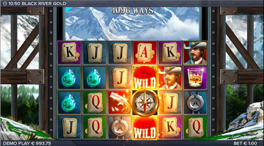 Matching Symbols Will Become Wild When The Wild Compass Is In Play On Black River Gold