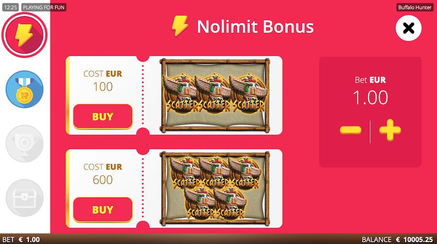 Choose To Buy The Bonus Feature On Buffalo Hunter