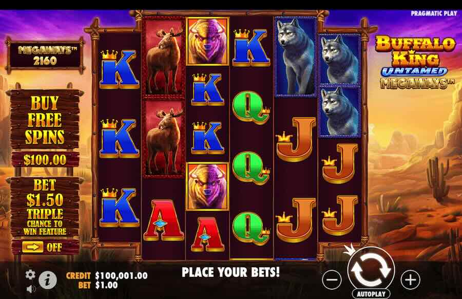 Buffalo King Untamed Megaways Slot Base Game 