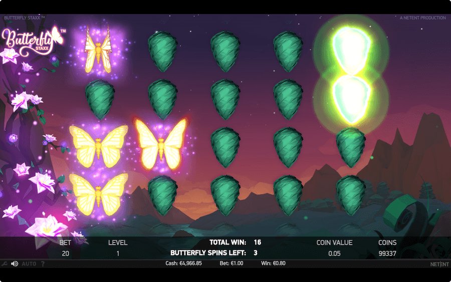 3 Or More Scatter Symbols Landing In View Will Trigger The Free Spins Feature On Butterfly Staxx Slot