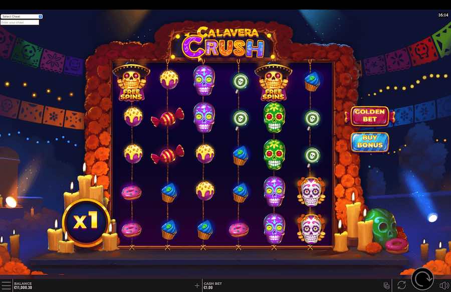 Win Up To 5,000x Your Bet With The Scatter Pays System On Calavera Crush Online Slot From Game Provider Yggdrasil