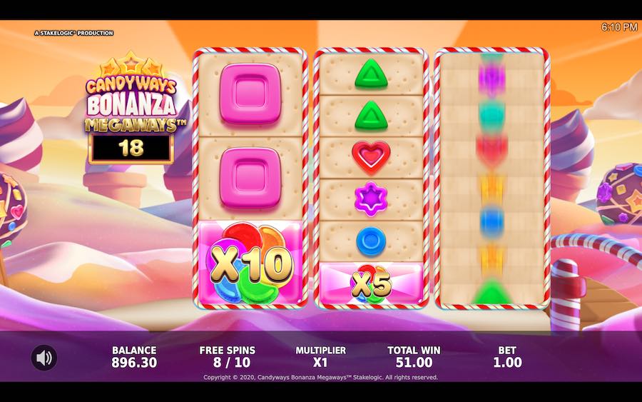 Multipliers With Values Of Up To 100x Can Land In The Free Spin Feature On Candyways Bonanza Megaways™