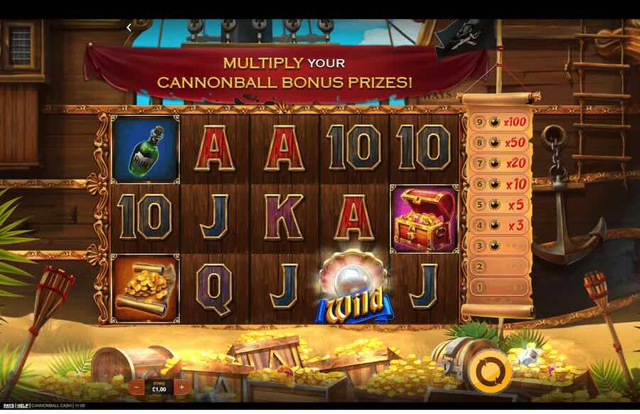 Cannonball Cash Slot Base Game 