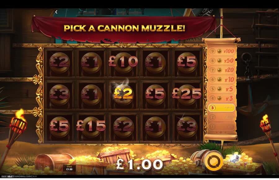 Cannonball Cash Slot Bonus Feature