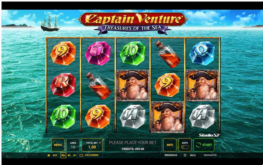 Play With 5 Reels, 10 Paylines, And Win Up To  2,136x Your Bet On Novomatic's Captain Venture Treasures Of The Sea Online Slot