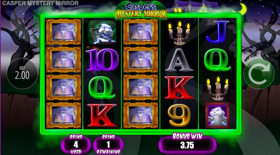 Full Reel Mystery Mirror Symbols Can Land During The Free Spin Bonus On Casper's Mystery Mirror