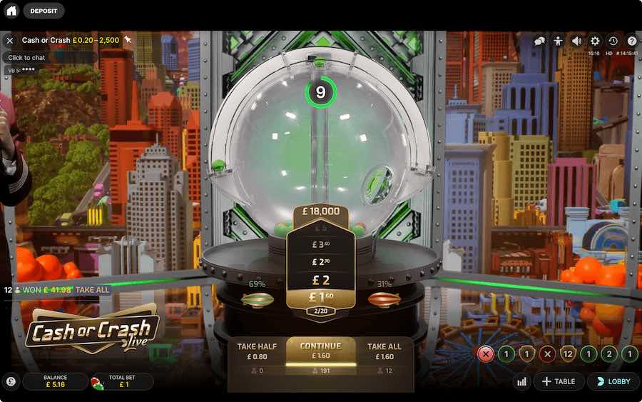 Cash Or Crash Live Is A Fun Filled Live Casino Game From Evolution Gaming