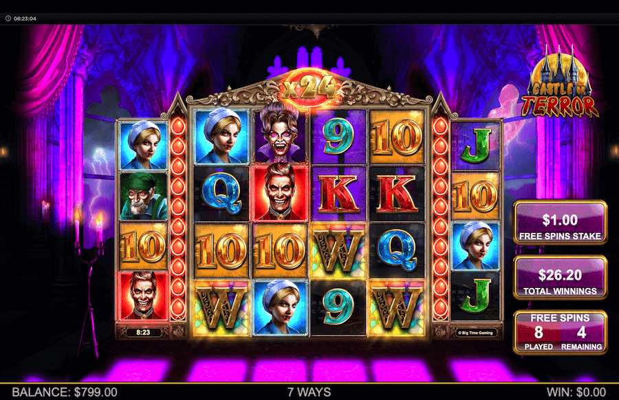 Trigger Either The Standard Or Enhanced Bonus Feature On The Castle Of Terror Video Slot