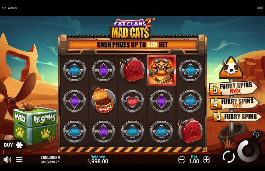 Cat Clans 2 Mad Cats Slot Base Game