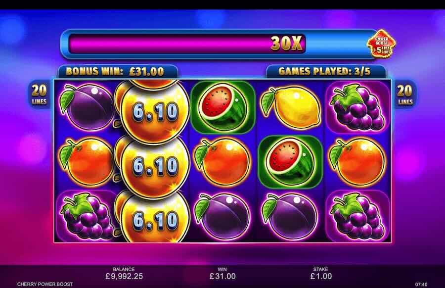 Cherry Boost Power Slot Free Spins Feature