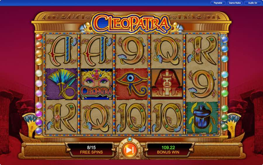 All Wins Will Be Multiplied By 3 During The Free Spins Feature In Cleopatra Slot