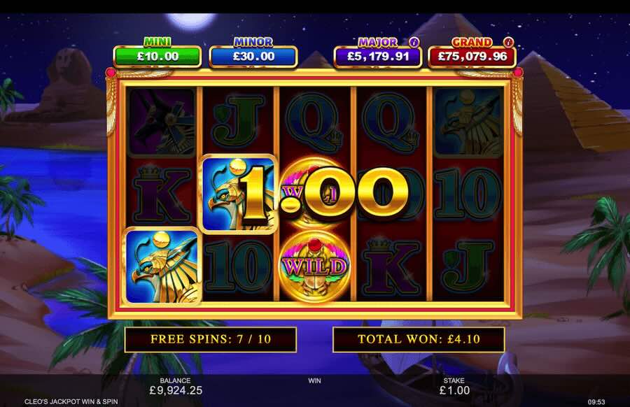 Cleo's Jackpot Win & Spin Slot Free Spins Feature