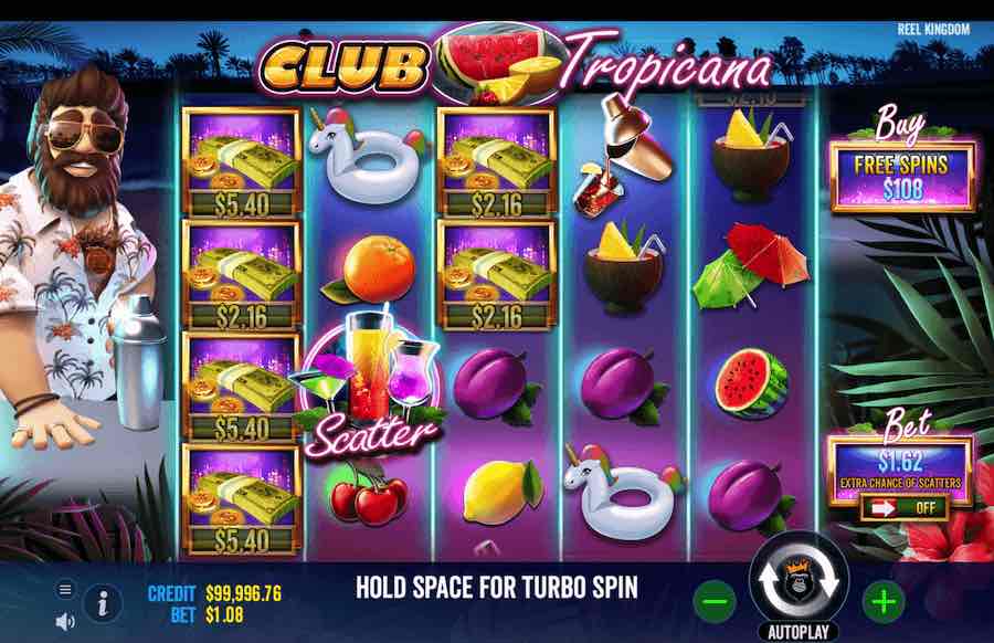 Club Tropicana Slot Base Game