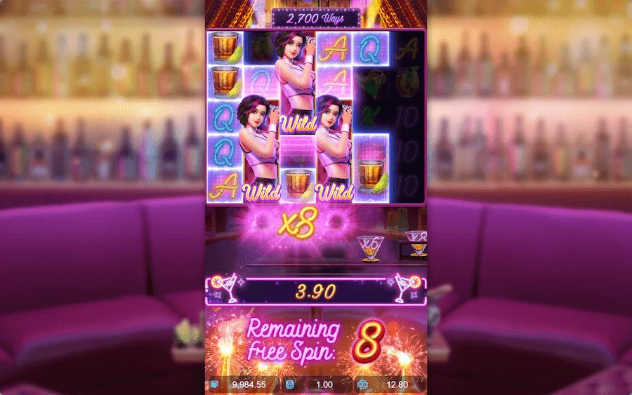 Values On The Multiplier Reel Will Not Reset During The Free Spins Feature On Cocktail Nights Slot