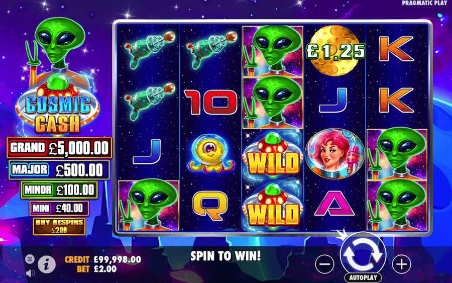 Play With 5 Reels, 49 Fixed Paylines, And Win Up To 2,650x Your Bet On Cosmic Cash From Game Provider Pragmatic Play