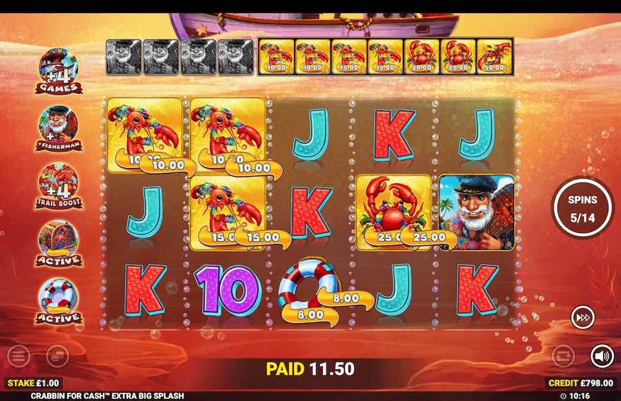 Crabbin For Cash Extra Big Splash Free Spins Feature 