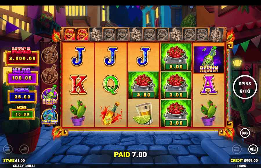 Crazy Chilli Free Spins Feature 