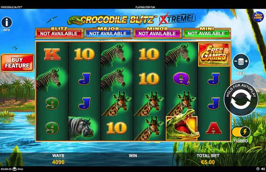 Crocodile Blitz Xtreme Slot Base Game