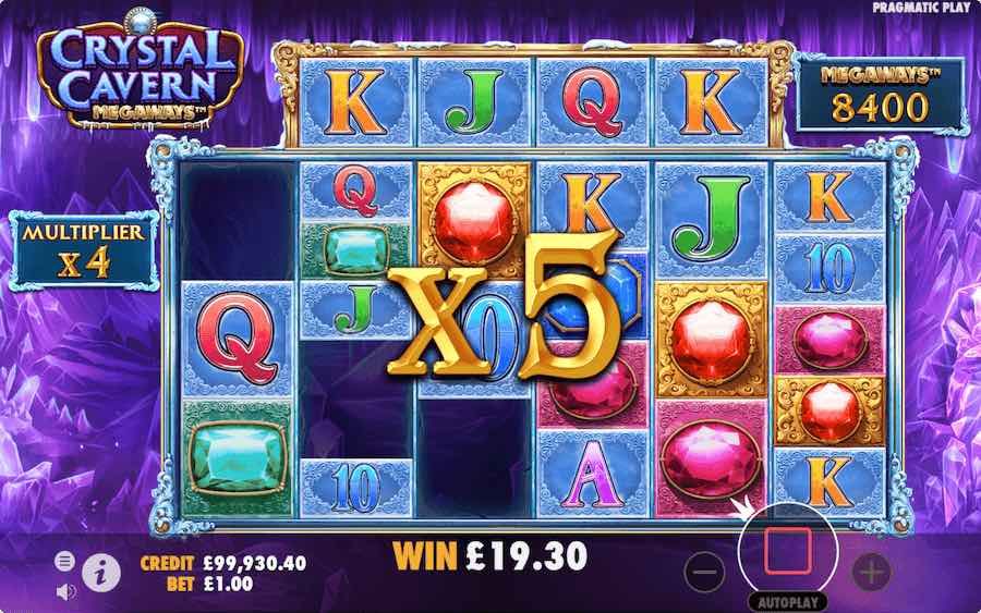 Play With An Unlimited Win Multiplier In The Free Spin Feature On Crystal Cavern Megaways Slot