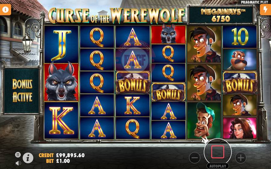 3 Or More Bonus Symbols Will Trigger The Free Spin Feature On Curse Of The Werewolf Megaways™