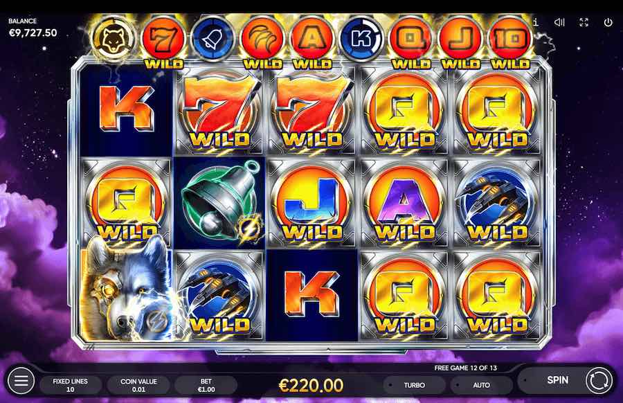 Landing 3 Or More Scatter Symbols In View Will Trigger The Free Spins Feature On Cyber Wolf Video Slot