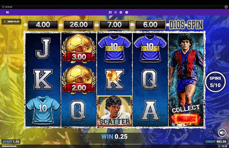 D10s Maradona Slot Free Spins Feature