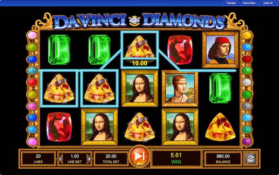 Play With 5 Reels, 20 Paylines, And Win Up To 5,000x Bet On Igt's Da Vinci Diamonds Online Slot Machine