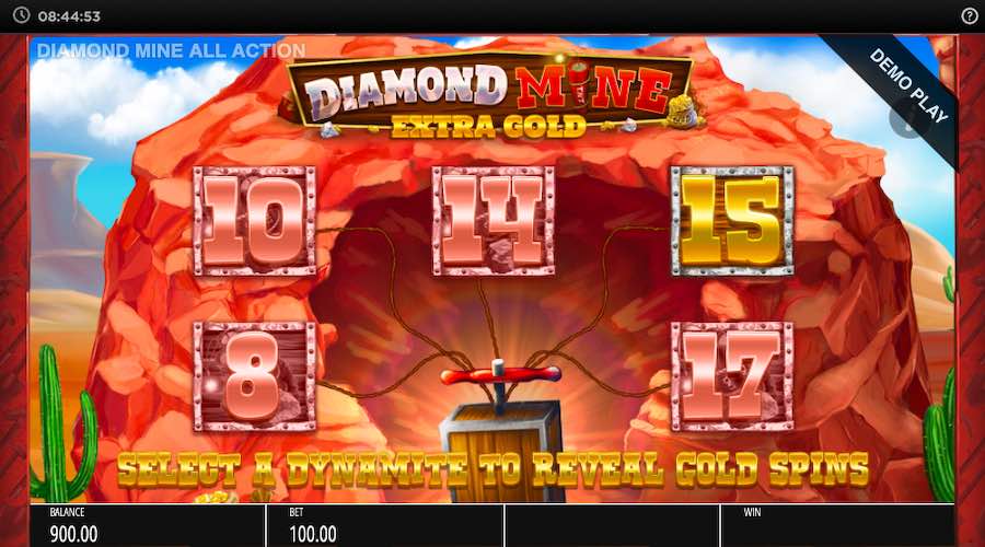 Choose From One Of 5 Detonators On Diamond Mine All Action Megaways™ To Reveal Your Free Spin Amount