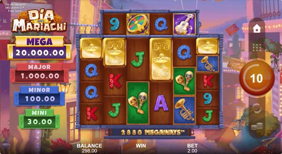 Land 4 Or More Scatter Symbols To Trigger The Free Spins Bonus On Dia Del Mariachi Megaways Video Slot