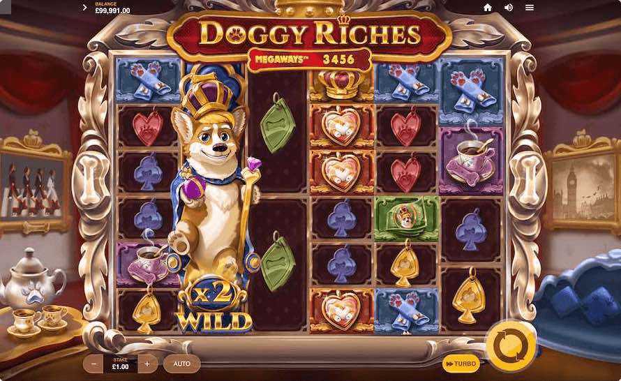 Play With 6 Reels, 117,649 Paylines, And Win Up To 3,494x Your Stake On Red Tiger Gaming's Doggy Riches Megaways Online Slot